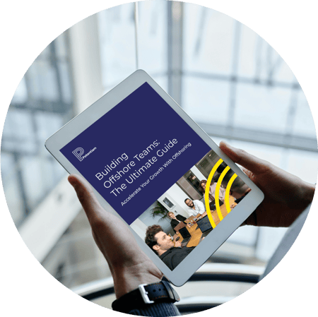 CEO Guide to building offshoring teams eBook on a Tablet